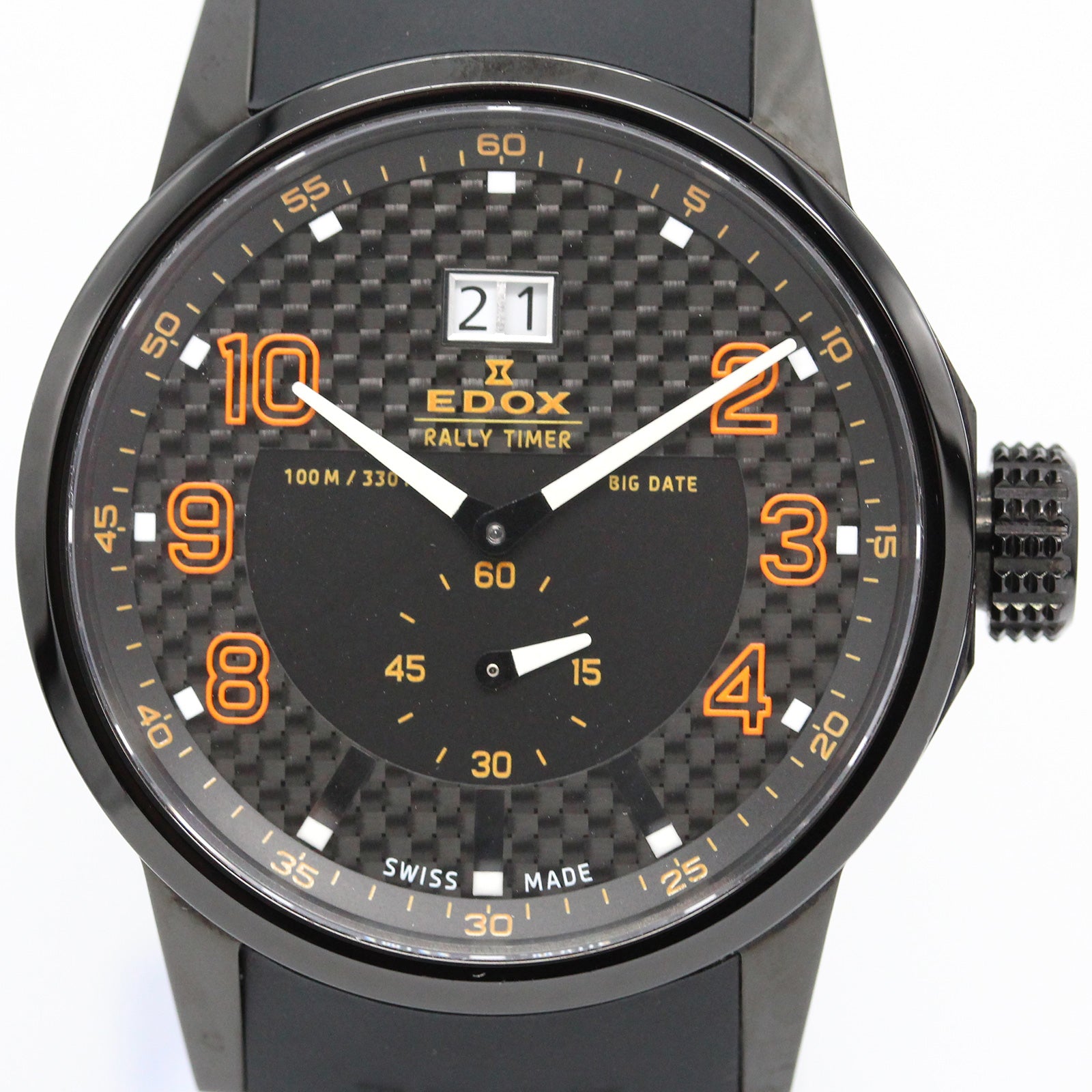 【極美品】エドックス　EDOX　ラリータイマー　64008-37N-NOR　腕時計　メンズ　クォーツ　箱・保　A05084