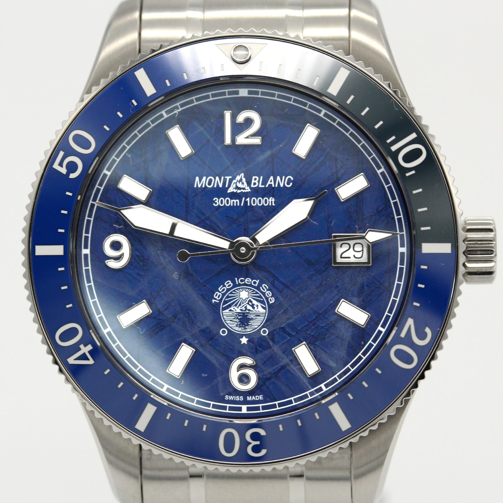 【ほぼ未使用品】モンブラン　MONTBLANC　MB129370　　1858　アイスシー　グレイシャーパターンダイアル　腕時計　自動巻き　メンズ　 A03939